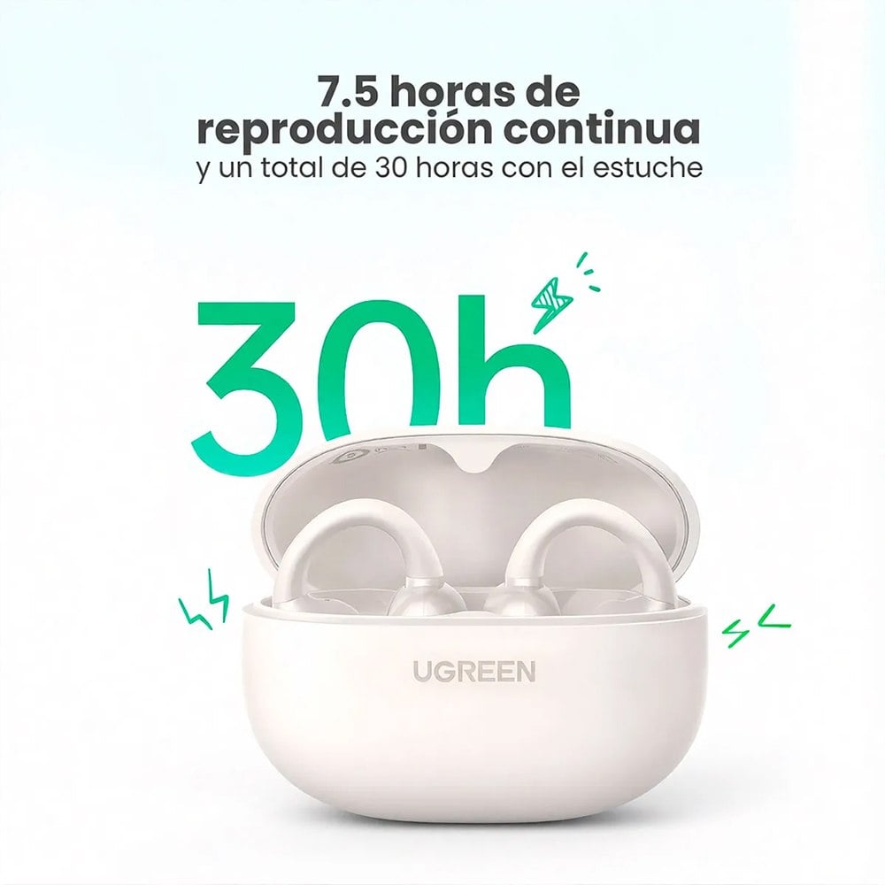 AUDÍFONOS INALÁMBRICOS OPEN-EAR UGREEN HITUNE S3 BLUETOOTH 5.4 IPX5 BATERÍA 30H 45786 SANTOFA ELECTRONICS S2219 - 6