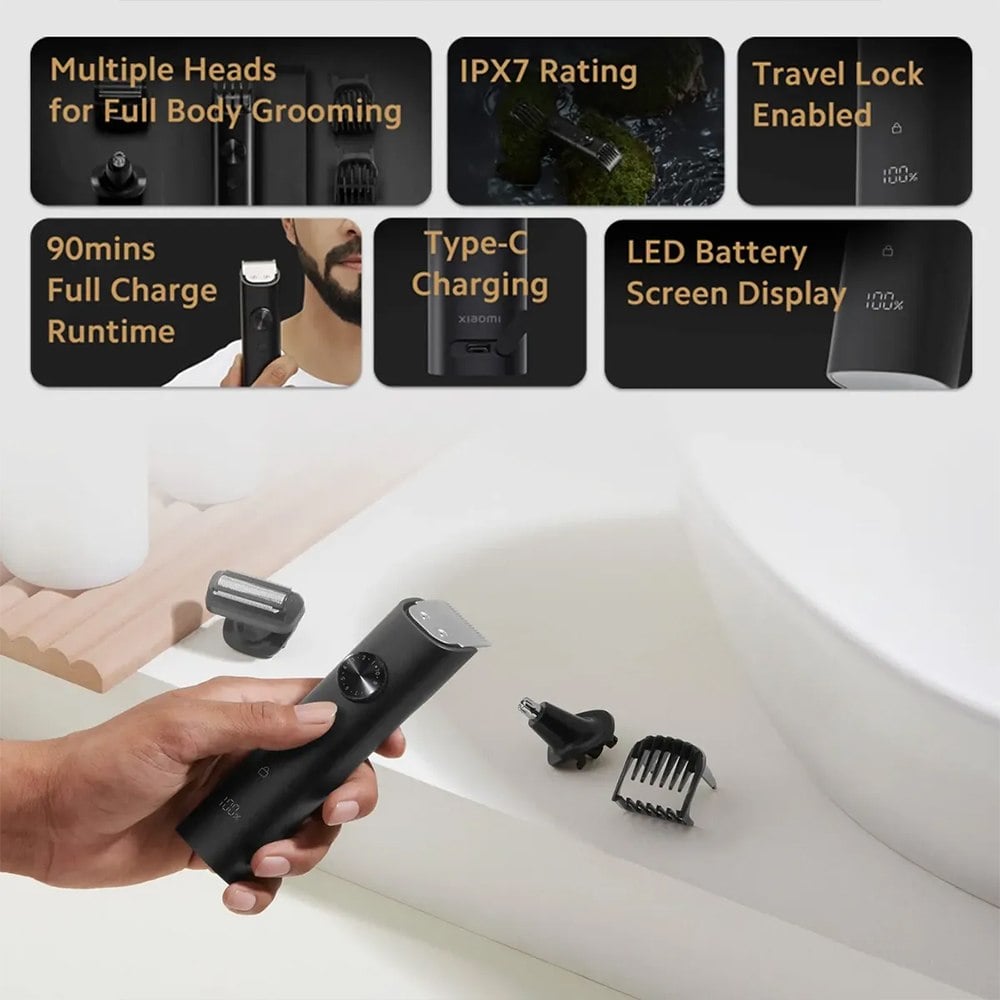 KIT DE ASEO XIAOMI GROOMING KIT PRO MULTIFUNCIÓN 40 NIVELES IPX7 PANTALLA LED SANTOFA ELECTRONICS S2222 - 4