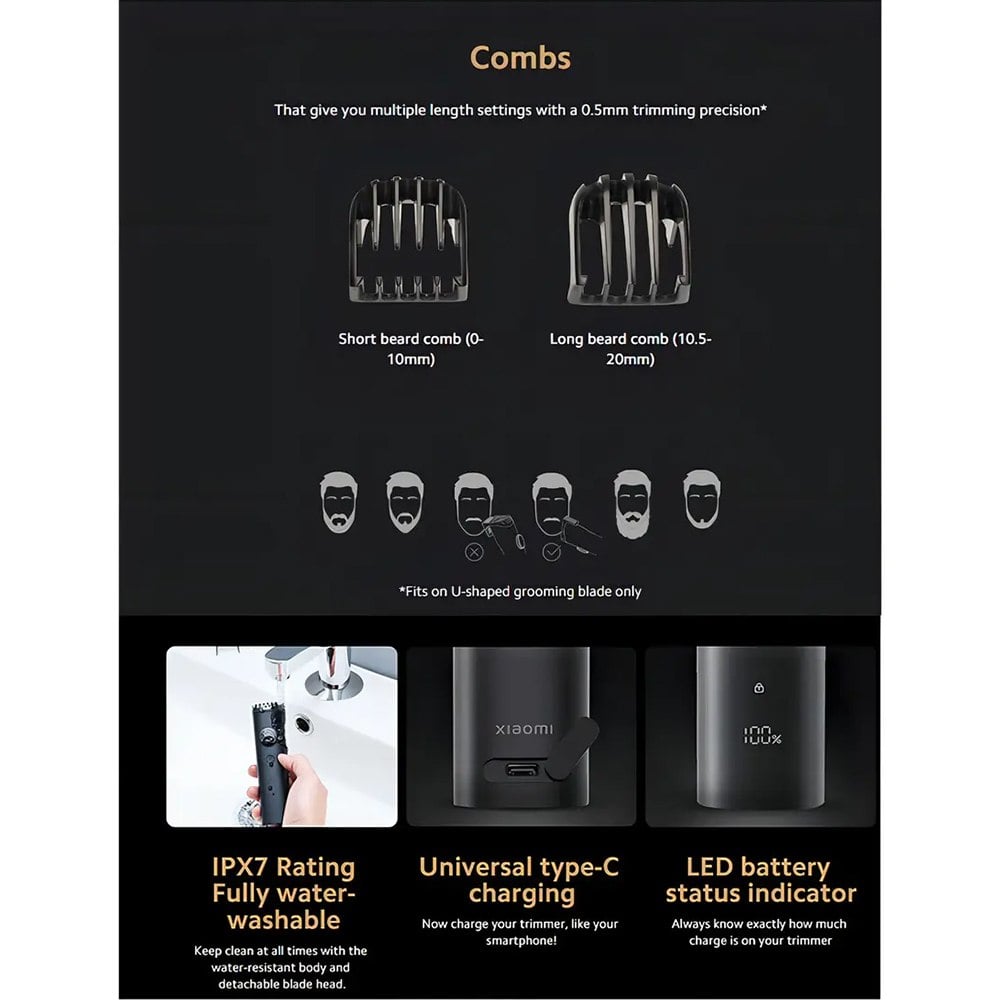 KIT DE ASEO XIAOMI GROOMING KIT PRO MULTIFUNCIÓN 40 NIVELES IPX7 PANTALLA LED SANTOFA ELECTRONICS S2222 - 5
