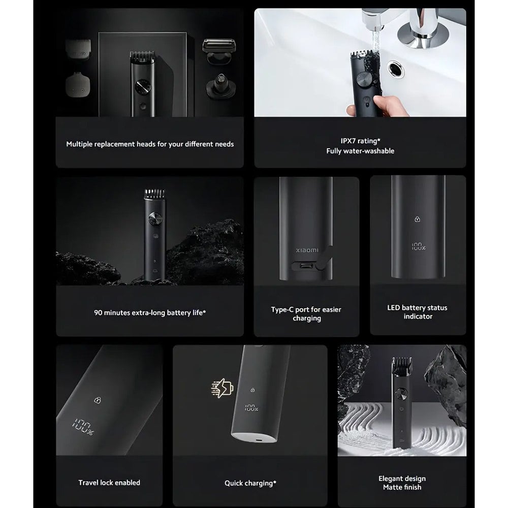 KIT DE ASEO XIAOMI GROOMING KIT PRO MULTIFUNCIÓN 40 NIVELES IPX7 PANTALLA LED SANTOFA ELECTRONICS S2222 - 6