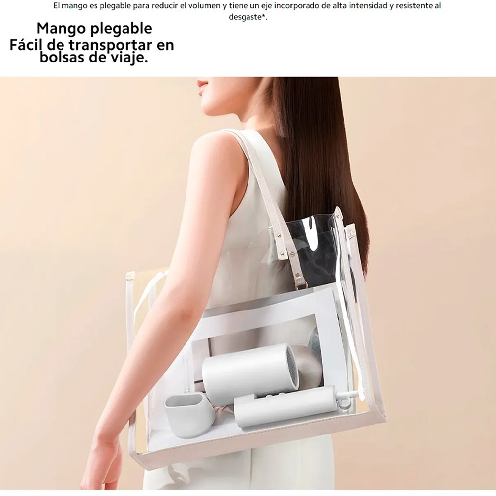 SECADOR DE CABELLO PORTÁTIL XIAOMI COMPACT HAIR DRYER H101 1600W PLEGABLE IÓNICO BLANCO SANTOFA ELECTRONICS S2227 - 9
