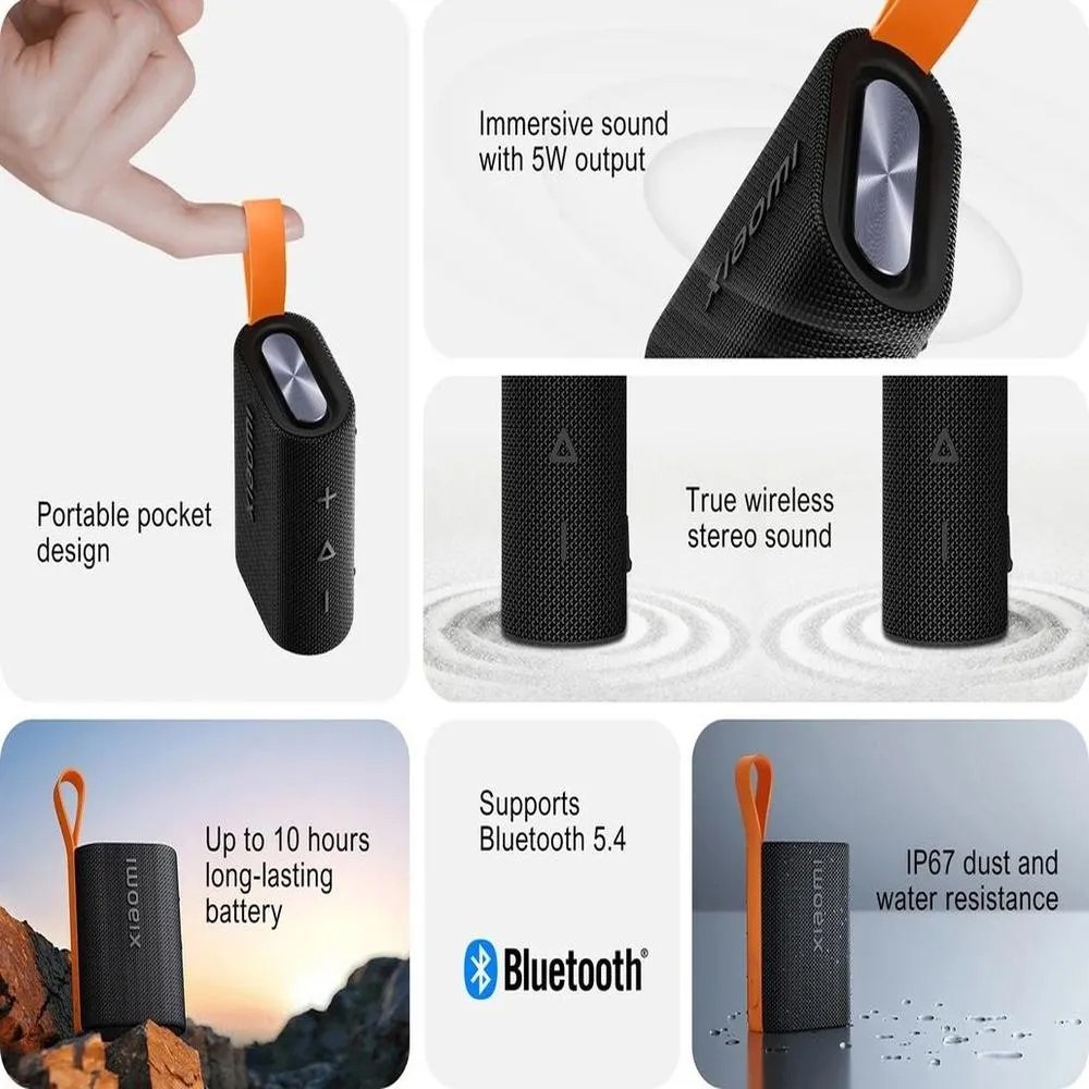 PARLANTE BLUETOOTH PORTÁTIL XIAOMI SOUND POCKET 5W IP67 TWS BATERÍA 10H NEGRO SANTOFA ELECTRONICS S2230 - 7