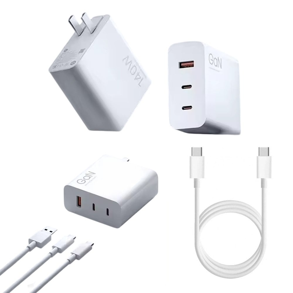 CARGADOR DE PARED XIAOMI 140W GAN TRIPLE PORT 1A2C – CARGA RÁPIDA – CABLE 6A – BLANCO SANTOFA ELECTRONICS S2235 - 2