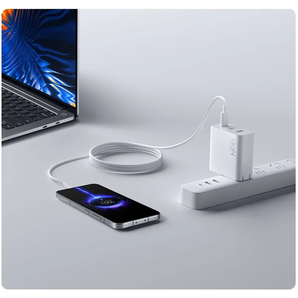 CARGADOR DE PARED XIAOMI 140W GAN TRIPLE PORT 1A2C – CARGA RÁPIDA – CABLE 6A – BLANCO SANTOFA ELECTRONICS S2235 - 6