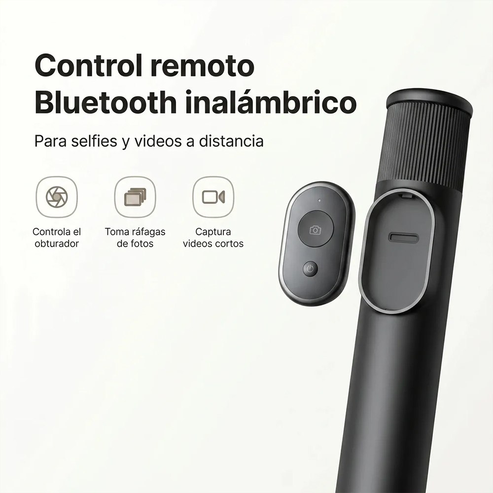SELFIE STICK TRÍPODE MINI XIAOMI CON CONTROL REMOTO BLUETOOTH 360° – ALUMINIO – NEGRO SANTOFA ELECTRONICS S2236 - 4