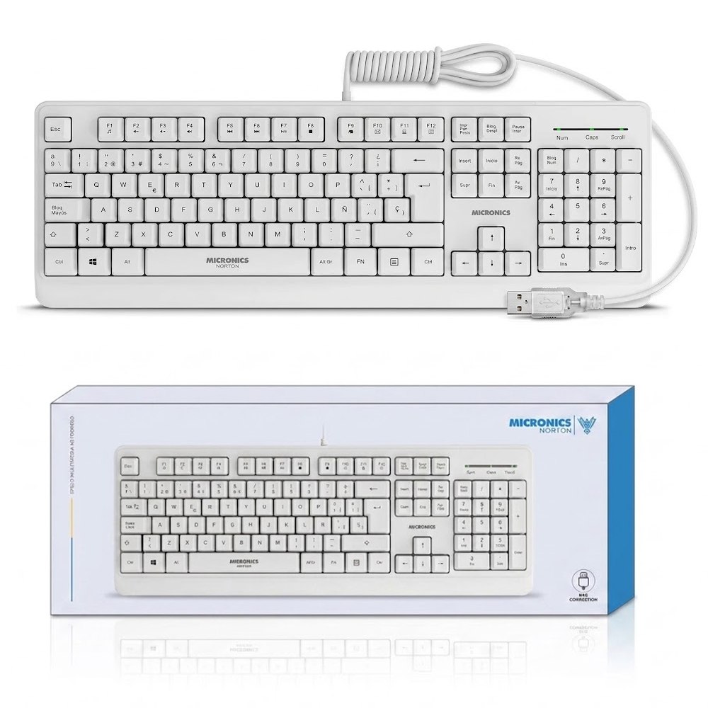 TECLADO MULTIMEDIA USB MICRONICS NORTON BLANCO 105 TECLAS CON TECLADO NUMÉRICO – MIC K608W SANTOFA ELECTRONICS S2239 - 5
