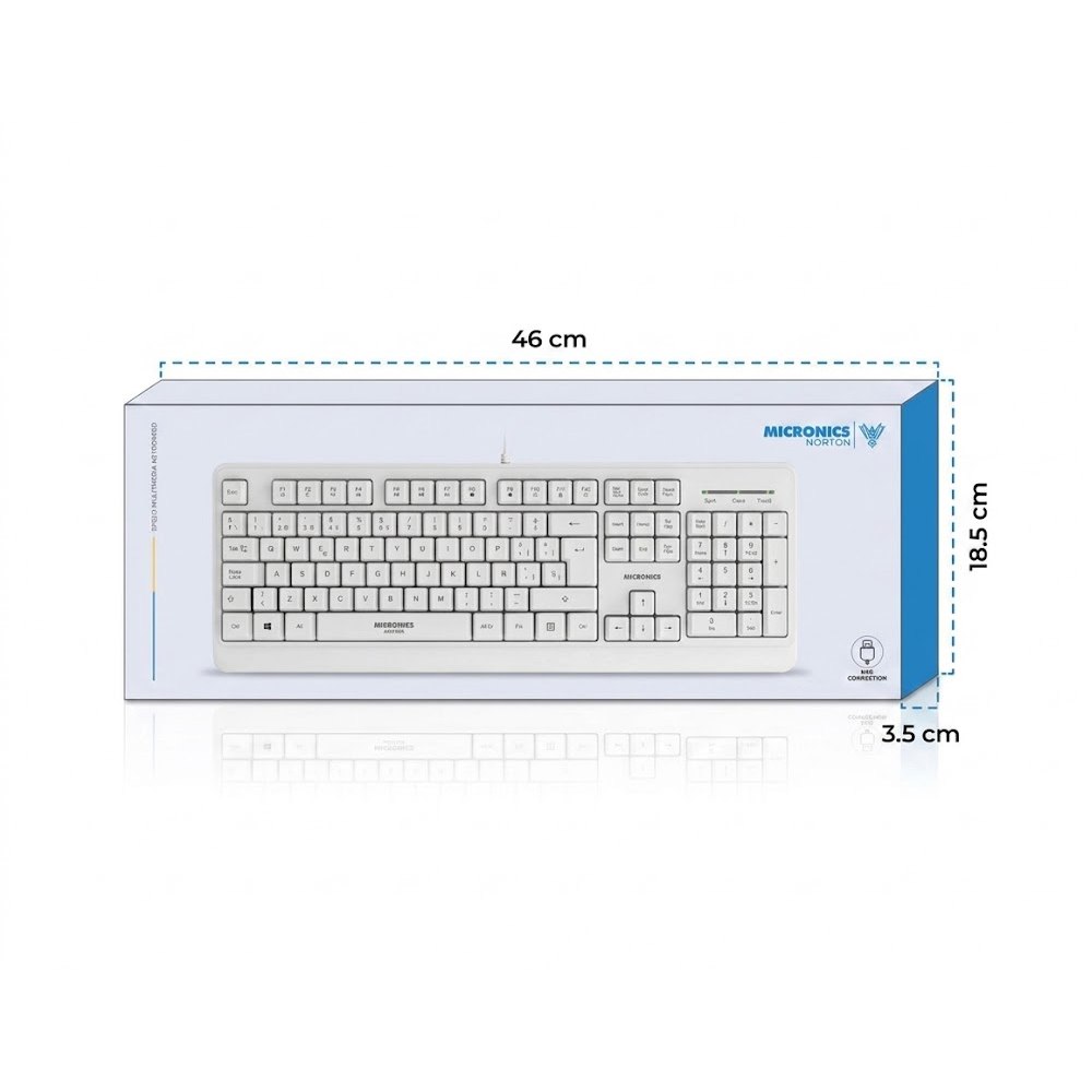TECLADO MULTIMEDIA USB MICRONICS NORTON BLANCO 105 TECLAS CON TECLADO NUMÉRICO – MIC K608W SANTOFA ELECTRONICS S2239 - 6
