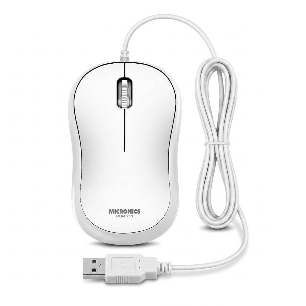 KIT MULTIMEDIA TECLADO Y MOUSE USB MICRONICS NORTON BLANCO – WATERPROOF – UV – 1000 DPI – MIC T100W SANTOTA ELECTRONICS S2240 - 3