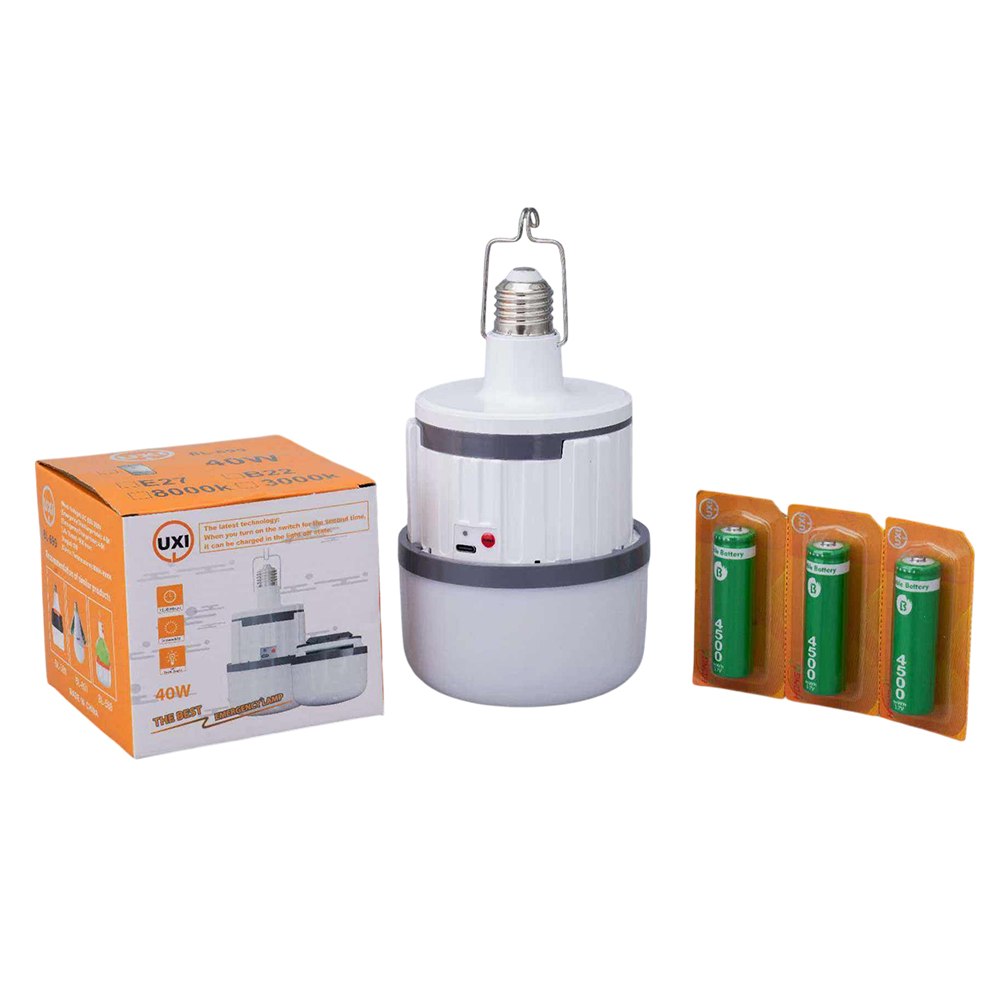 FOCO LÁMPARA LED DE EMERGENCIA RECARGABLE E27 3000MAH CON CONTROL REMOTO Y GANCHO SANTOFA ELCTRONICS S2244 - 3