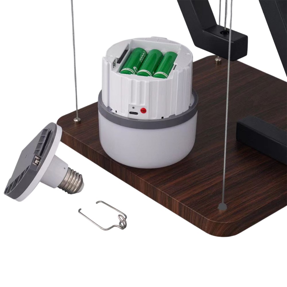 FOCO LÁMPARA LED DE EMERGENCIA RECARGABLE E27 3000MAH CON CONTROL REMOTO Y GANCHO SANTOFA ELCTRONICS S2244 - 4
