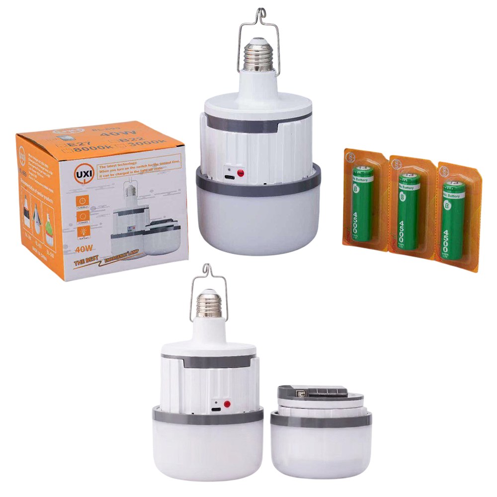 FOCO LÁMPARA LED DE EMERGENCIA RECARGABLE E27 3000MAH CON CONTROL REMOTO Y GANCHO SANTOFA ELCTRONICS S2244 - 5