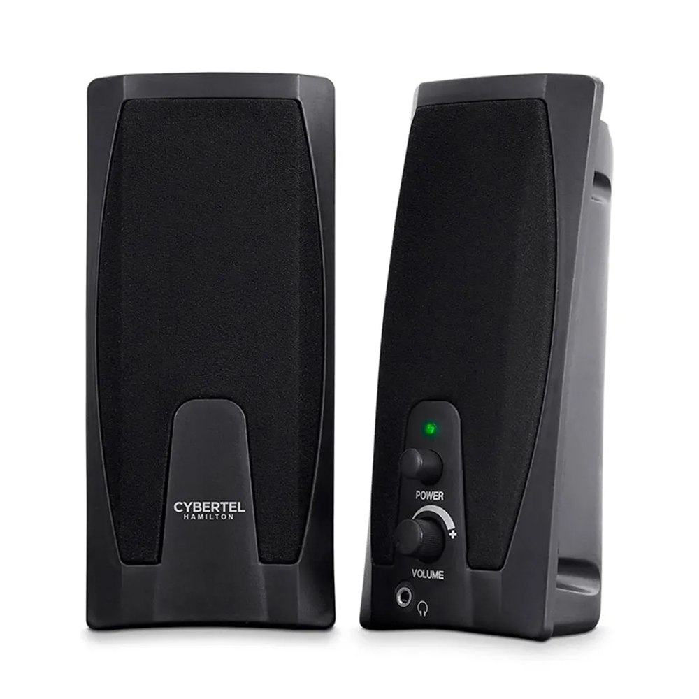 PARLANTES DE ESCRITORIO CYBERTEL HAMILTON CYB S203 2.0 USB JACK 3.5 MM 2.25' NEGRO SANTOFA ELECTRONICS S2247 - 2
