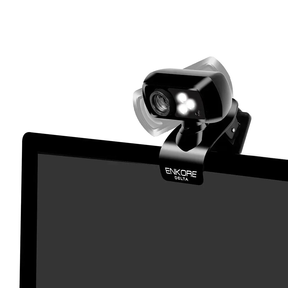 CÁMARA WEB FULL HD ENKORE DELTA+ ENC WC103 1080P 30FPS 3 LEDS MICRÓFONO USB PLUG Y PLAY SANTOFA ELECTRONICS S2249 - 5