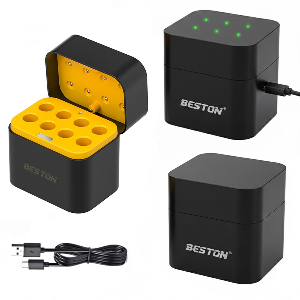 ESTUCHE CARGADOR INTELIGENTE BESTON PARA BATERÍAS AAA LITIO 1.5V 8 RANURAS USB-C – SANTOFA ELECTRONICS S2253 - 3