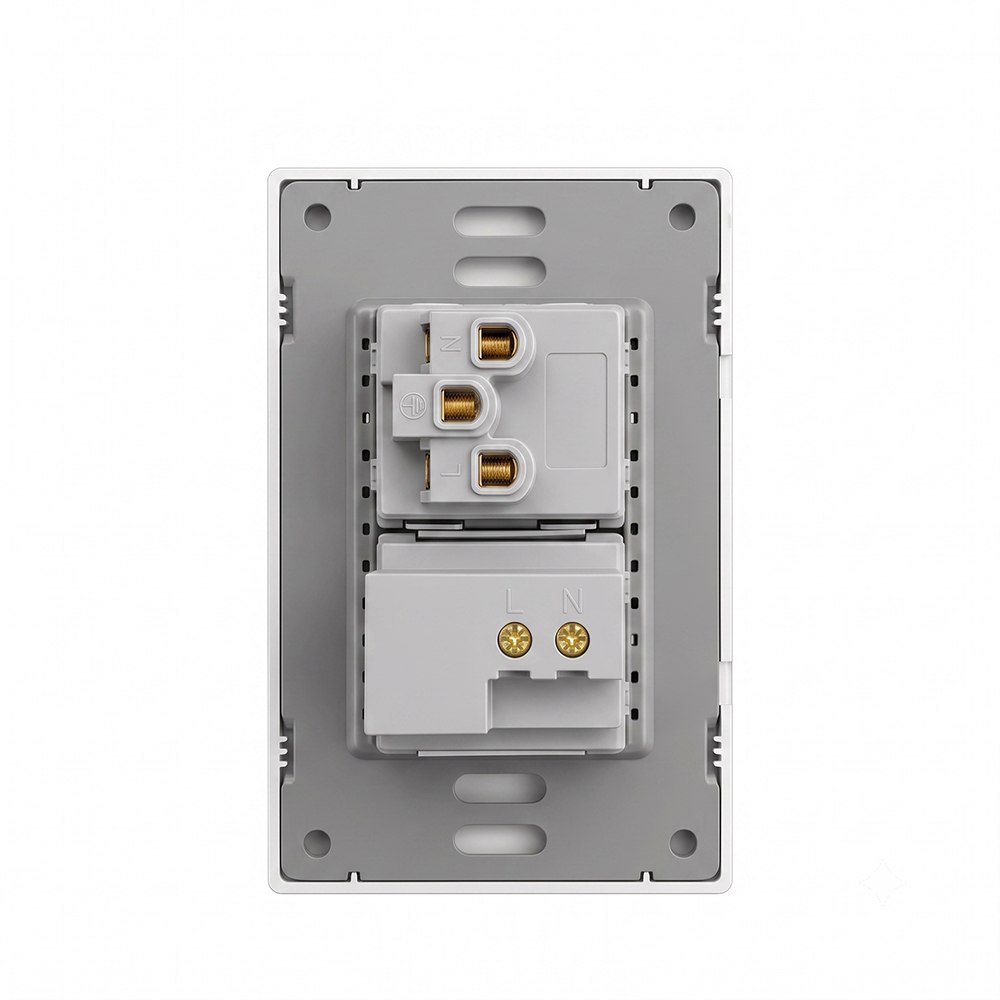 TOMACORRIENTE DE PARED UNIVERSAL HENG MEI 15A 127V-250V CON 2 USB-A – BLANCO SANTOFA ELECTRONICS S2254 - 6