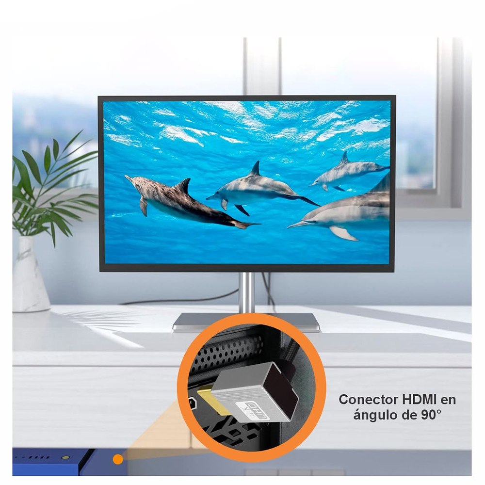 CABLE HDMI 2.0 NETCOM 90° 1.80M 4K 60HZ 18GBPS HDR ARC TRIPLE BLINDAJE TRENZADO –  SANTOFA ELECTRONICS S2259 - 6