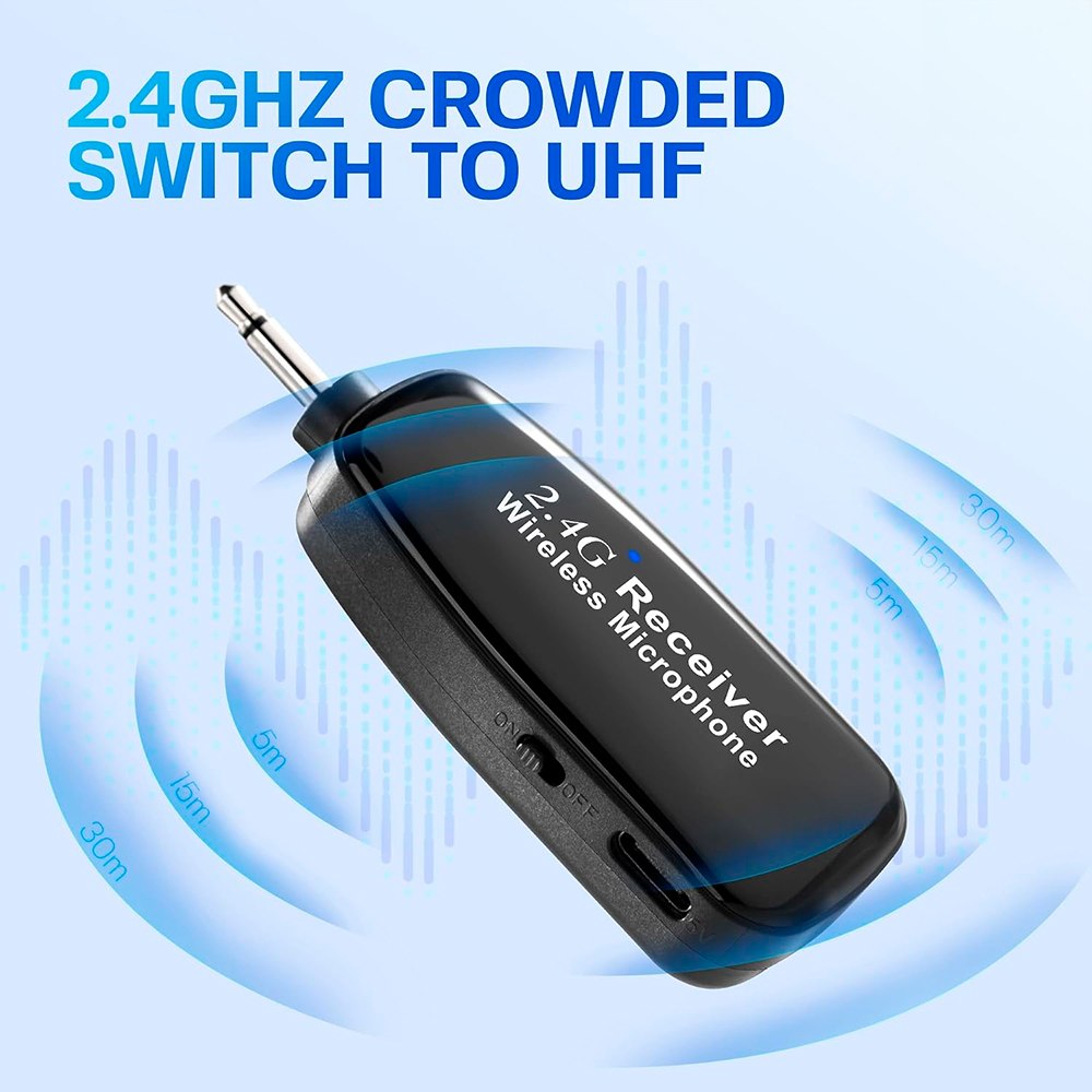 MICRÓFONO INALÁMBRICO 2.4G PARA SAXOFÓN E INSTRUMENTOS DE VIENTO 30M CLIP RECARGABLE JACK 6.35MM – SANTOFA ELECTRONICS  S2262 - 10