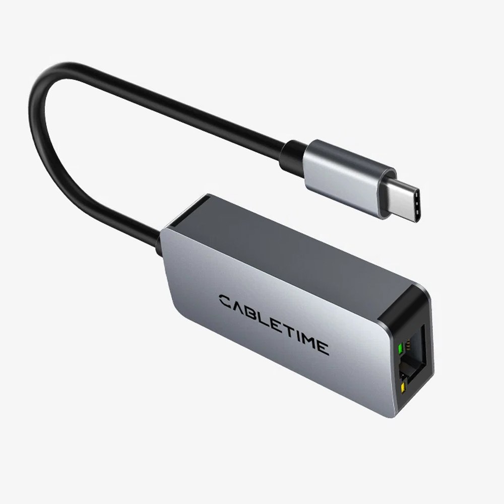 ADAPTADOR USB-C A ETHERNET RJ45 2.5G CABLETIME 2500MBPS GIGABIT ALUMINIO PLUG Y PLAY – CB57G SANTOFA ELECTRONICS S2264 - 2