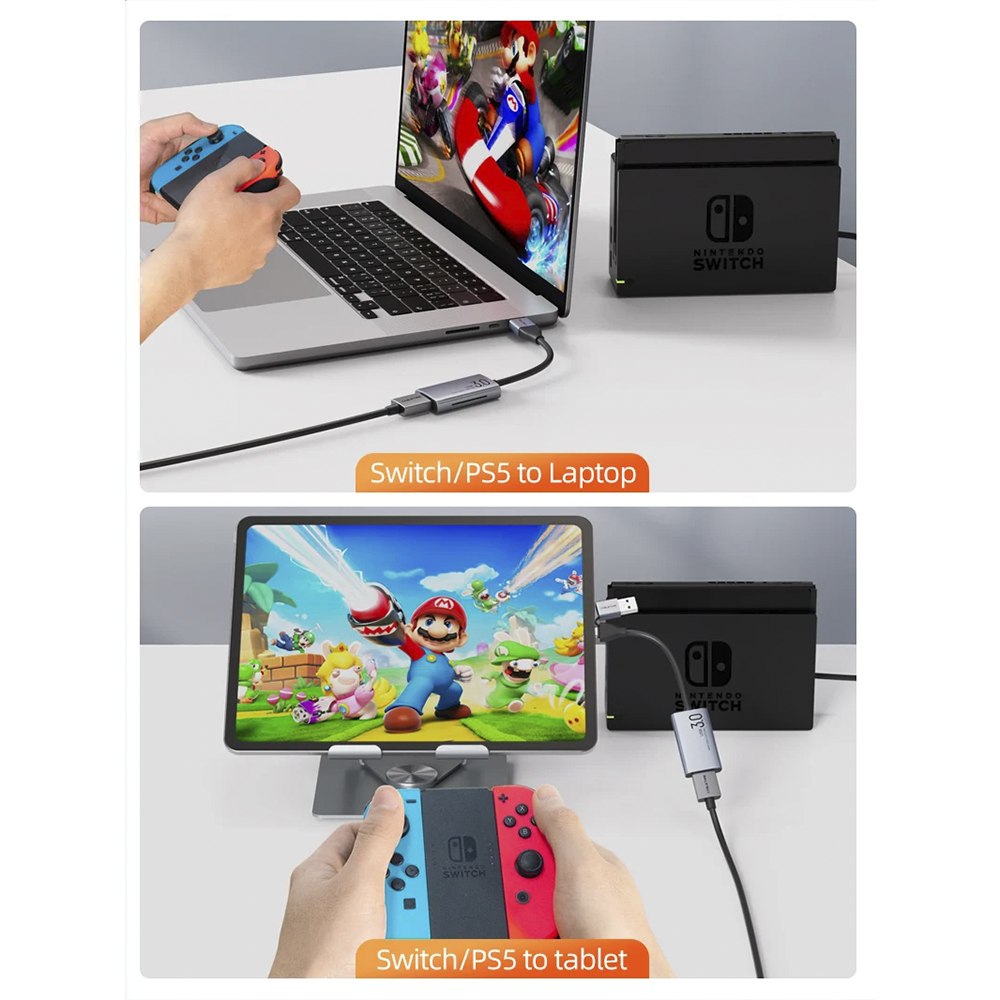 CAPTURADORA DE VIDEO HDMI A USB 3.0 / USB-C CABLETIME 4K 30HZ 1080P 60FPS OBS STREAMING – CB65G S2265 - 5
