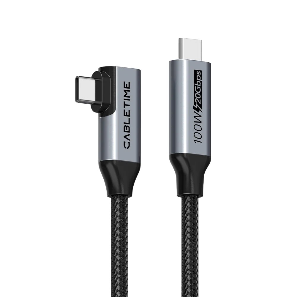 CABLE USB-C A USB-C CABLETIME 100W 20GBPS 4K 60HZ 90° CU24H SANTOFA ELECTRONICS S2269 - 1