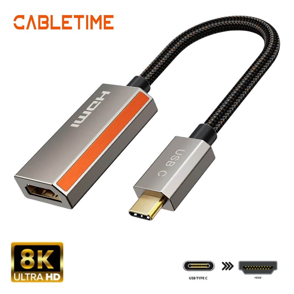 ADAPTADOR USB-C A HDMI 2.1 CABLETIME 8K 60HZ 4K 120HZ VMM7100 CP15A SANTOFA ELECTRONICS S2270 - 2