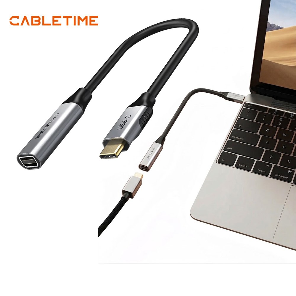 ADAPTADOR USB-C A MINI DISPLAYPORT CABLETIME 4K 60HZ 21.6GBPS CP14A SANTOFA ELECTRONICS S2272 - 3
