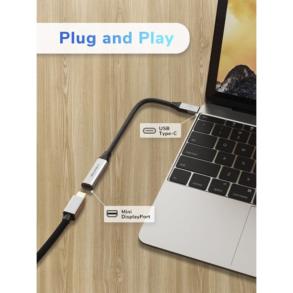 ADAPTADOR USB-C A MINI DISPLAYPORT CABLETIME 4K 60HZ 21.6GBPS CP14A SANTOFA ELECTRONICS S2272 - 5