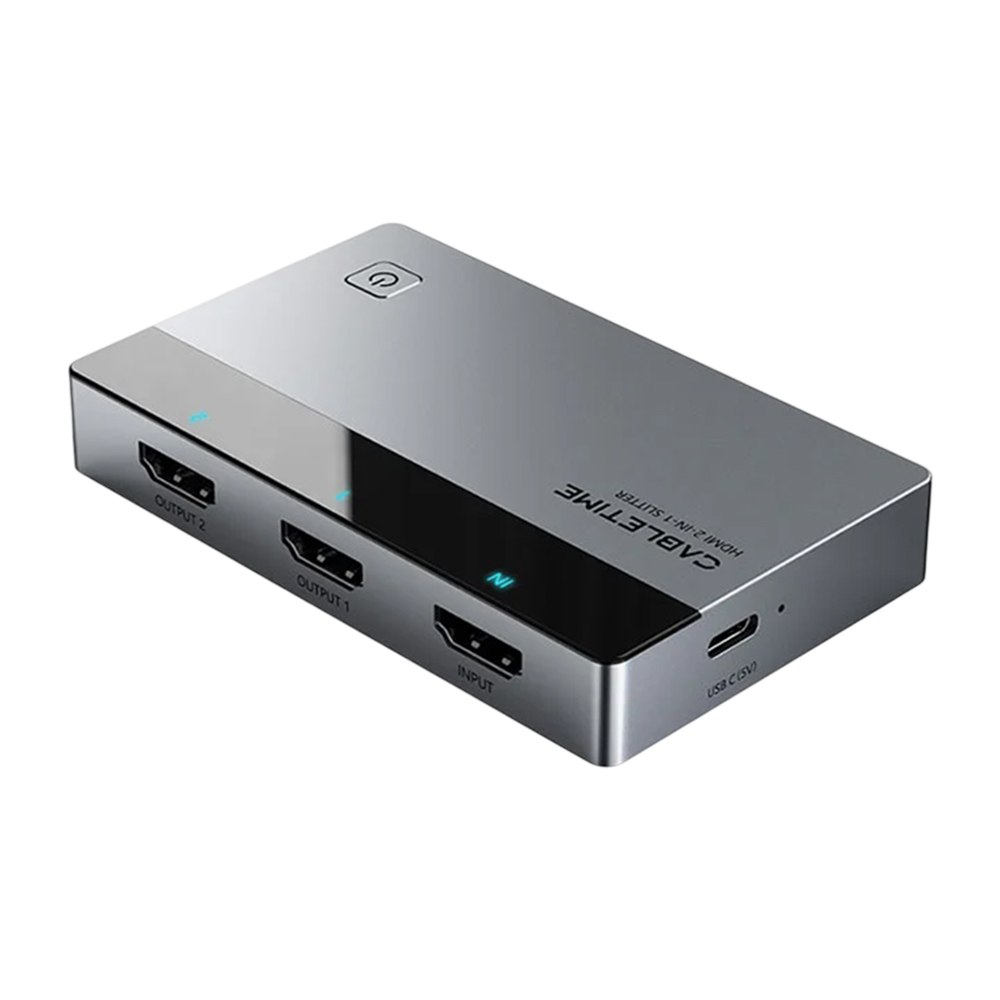 SPLITTER HDMI 1 EN 2 CABLETIME 4K 60HZ DUPLICADOR EXTENSOR ESPEJO ABB/AAA USB-C ALUMINIO PS5 PC CP36G SANTOFA ELECTRONICS S2281 - 2
