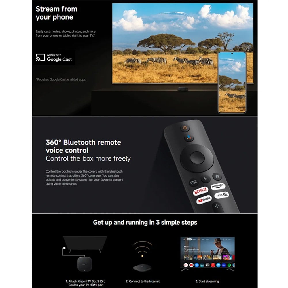 XIAOMI TV BOX S 3RA GENERACIÓN 4K GOOGLE TV – 2GB RAM, 32GB, WI-FI 6, DOLBY VISION, ATMOS MDZ-32-AA SANTOFA ELECTRONICS S2289 - 6