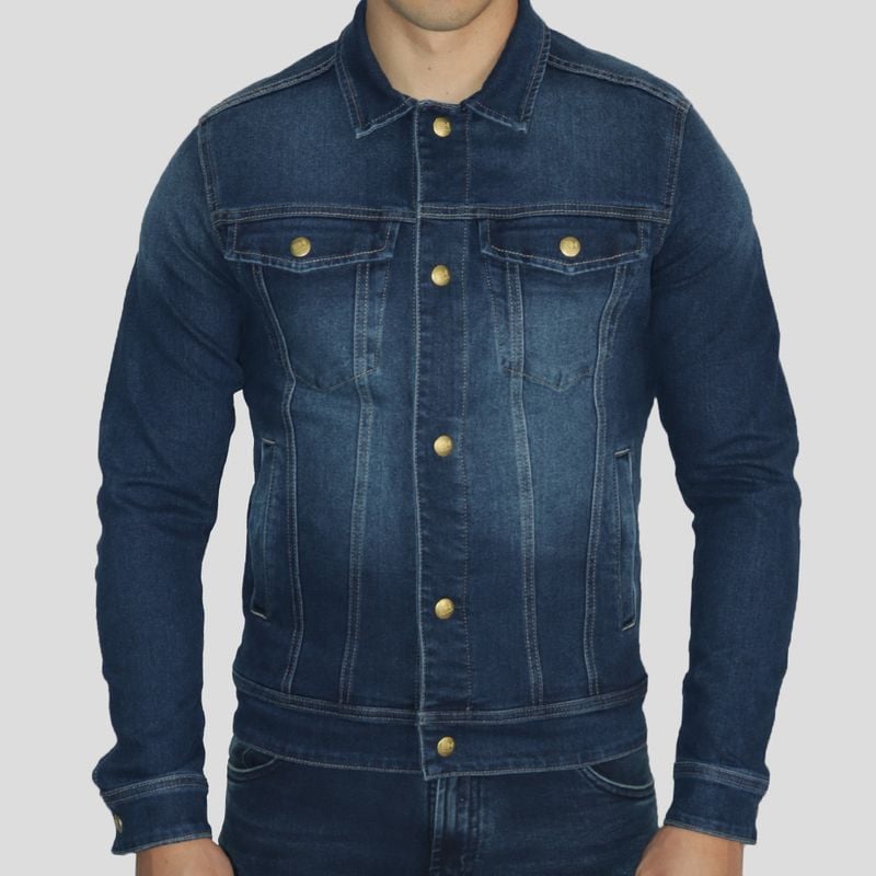 CASACA DENIM COMFORT CON BROCHES REGULABLES | ESTILO URBANO | PERFECT FIT - 2