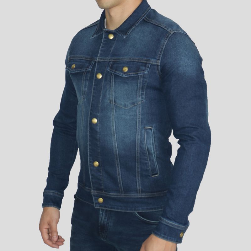 CASACA DENIM COMFORT CON BROCHES REGULABLES | ESTILO URBANO | PERFECT FIT - 3