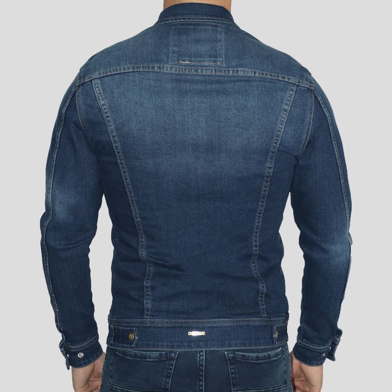 CASACA DENIM COMFORT CON BROCHES REGULABLES | ESTILO URBANO | PERFECT FIT - 4