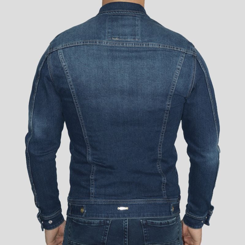 CASACA DENIM COMFORT CON BROCHES REGULABLES | ESTILO URBANO | PERFECT FIT - 4
