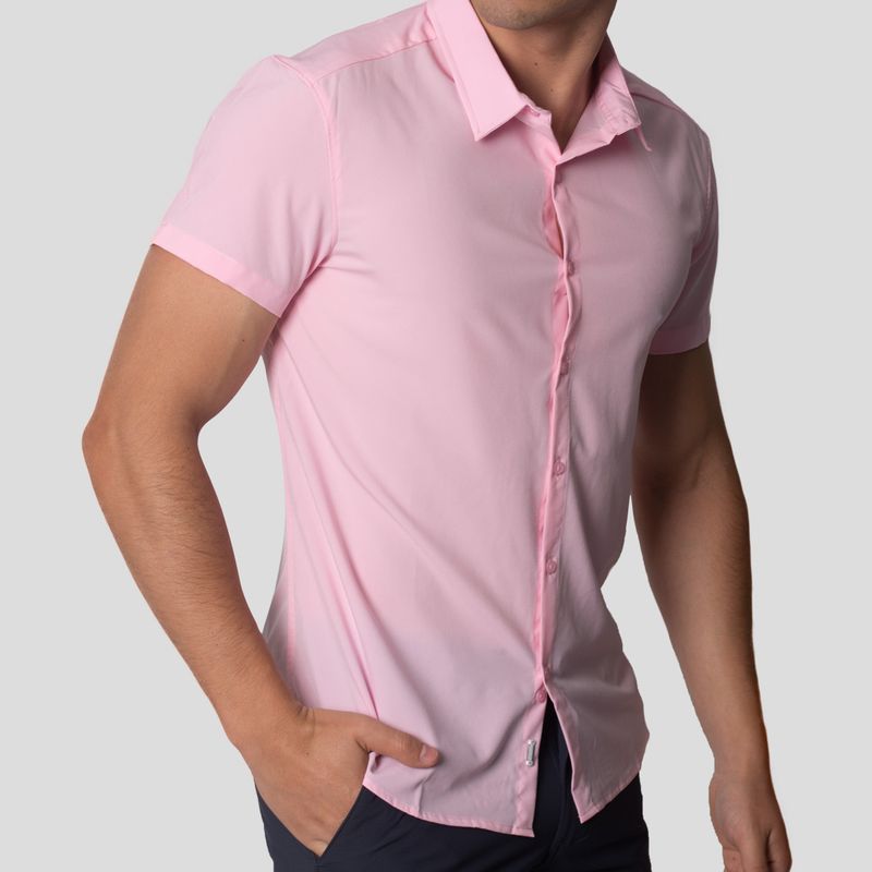 CAMISA MINIMAL MANGA CORTA | ENTALLE PERFECT FIT | TEJIDO ESPECIAL - SUPER FLEX - 1