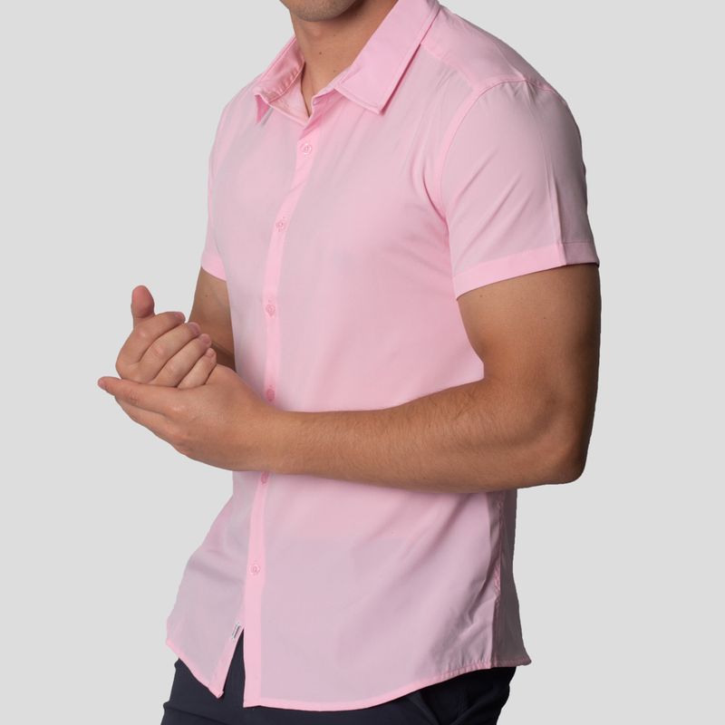 CAMISA MINIMAL MANGA CORTA | ENTALLE PERFECT FIT | TEJIDO ESPECIAL - SUPER FLEX - 2