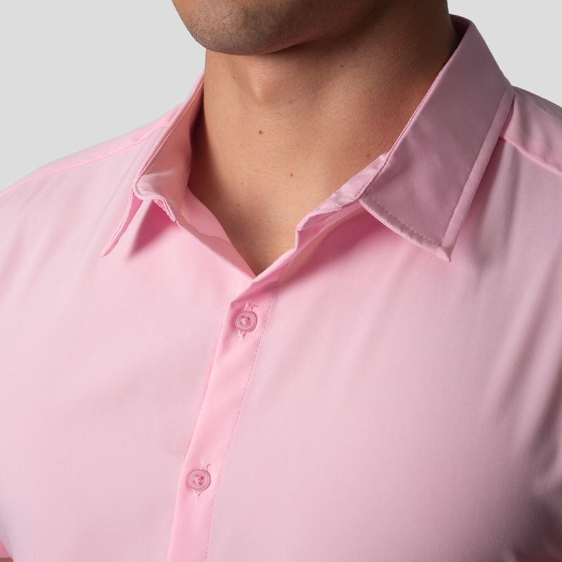 CAMISA MINIMAL MANGA CORTA | ENTALLE PERFECT FIT | TEJIDO ESPECIAL - SUPER FLEX - 4