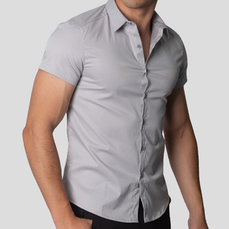 CAMISA MANGA CORTA | PERFECT FIT | DISEÑO LINEAL - 1