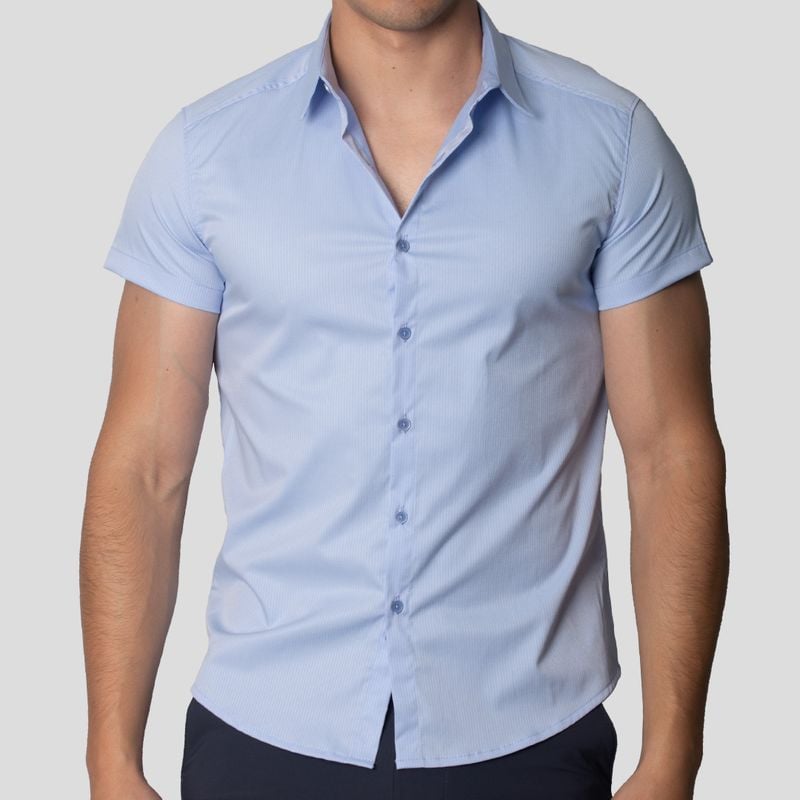 CAMISA MANGA CORTA | PERFECT FIT | DISEÑO LINEAL - 1