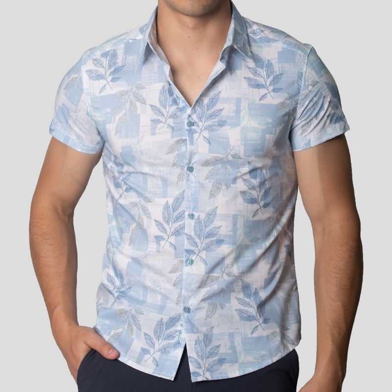 CAMISA MANGA CORTA | PERFECT FIT | TEJIDO FLORAL Y GEOMÉTRICO - 2