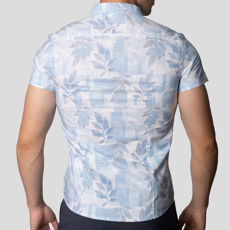 CAMISA MANGA CORTA | PERFECT FIT | TEJIDO FLORAL Y GEOMÉTRICO - 4