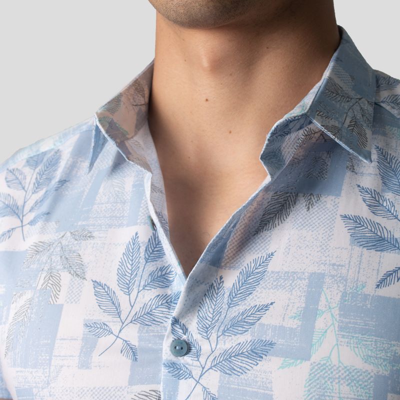 CAMISA MANGA CORTA | PERFECT FIT | TEJIDO FLORAL Y GEOMÉTRICO - 5