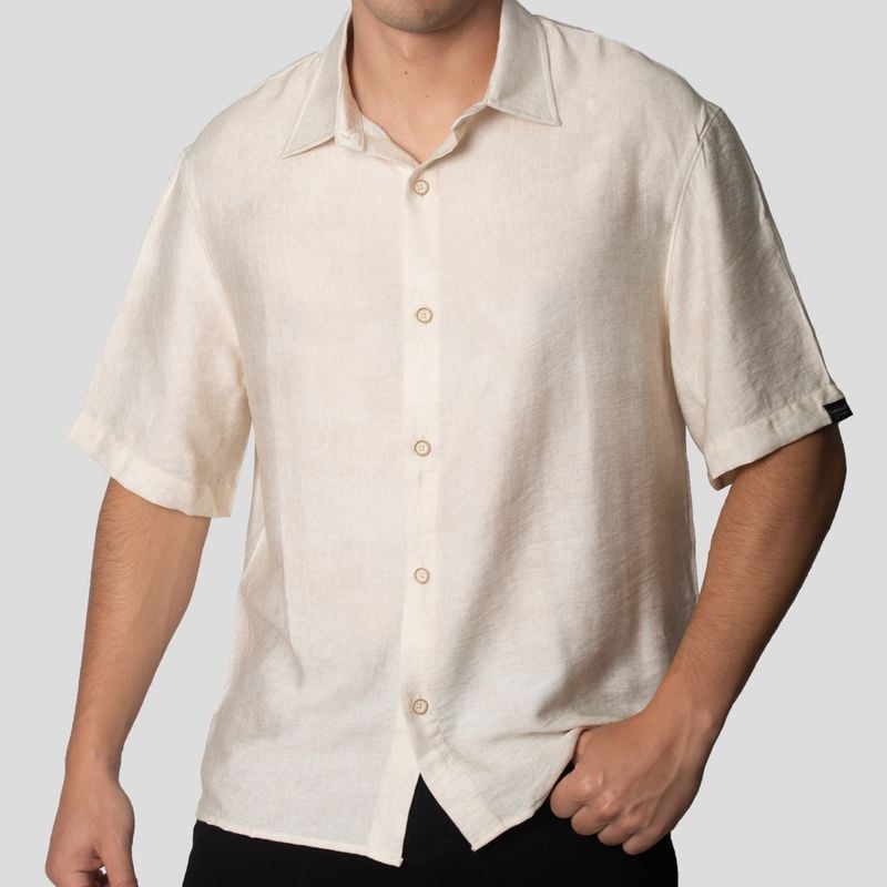 CAMISA | ESTRUCTURADA | RELAX FIT | TEJIDO PRINT EARTH OVERSIZE - 1