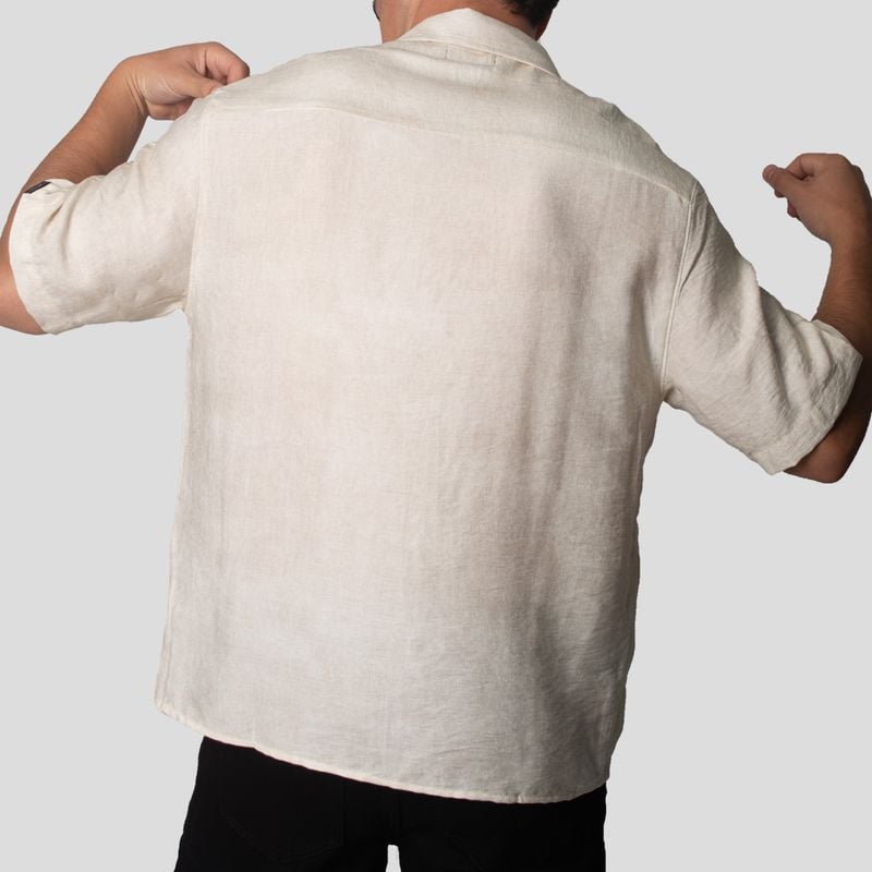 CAMISA | ESTRUCTURADA | RELAX FIT | TEJIDO PRINT EARTH OVERSIZE - 4