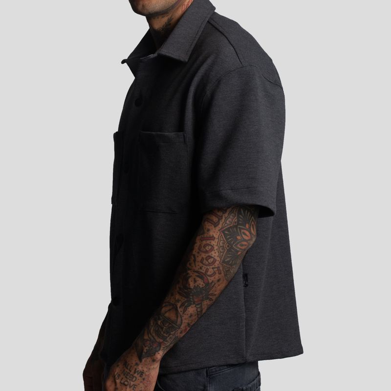 CAMISA MANGA CORTA · RELAX FIT · TEJIDO ESPECIAL -SUPER FLEX · OVERSIZE - 2