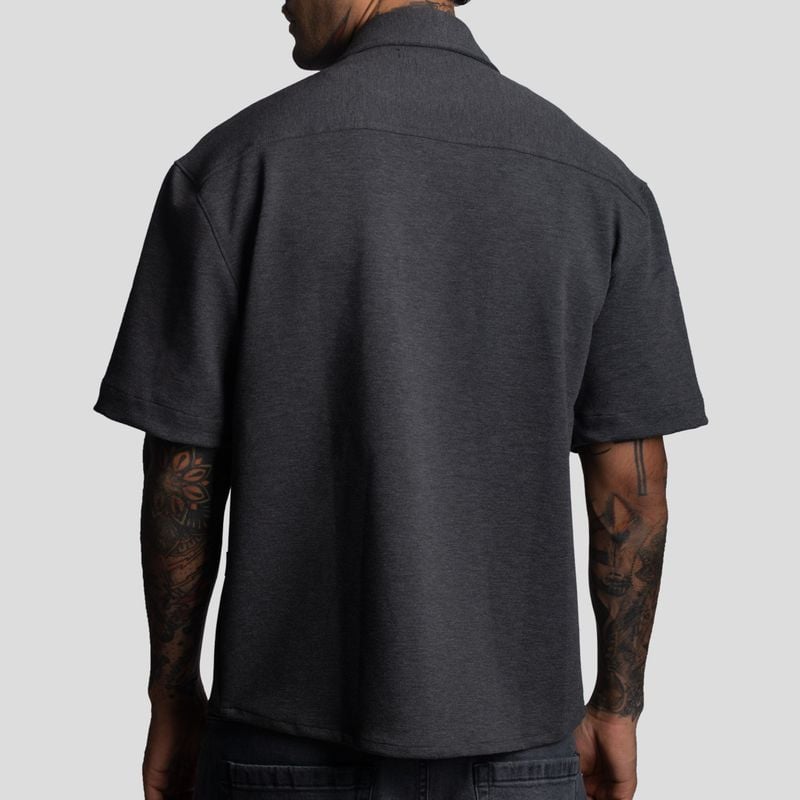CAMISA MANGA CORTA · RELAX FIT · TEJIDO ESPECIAL -SUPER FLEX · OVERSIZE - 3