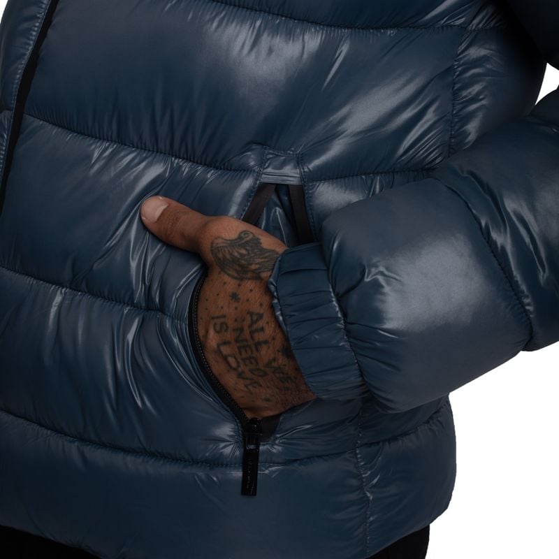 CASACA PUFFER DE NYLON REPELENTE AL AGUA Y CORTAVIENTO CON CAPUCHA CONVERTIBLE CON CIERRE - 4