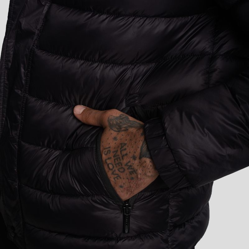 CASACA PUFFER BICOLOR COLOR-REPELENTE AL AGUA Y CORTAVIENTO CON CAPUCHA CONVERTIBLE CON CIERRE - 4
