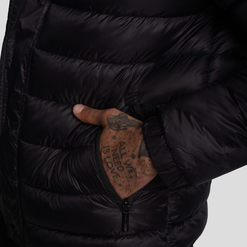 CASACA PUFFER BICOLOR COLOR-REPELENTE AL AGUA Y CORTAVIENTO CON CAPUCHA CONVERTIBLE CON CIERRE - 4