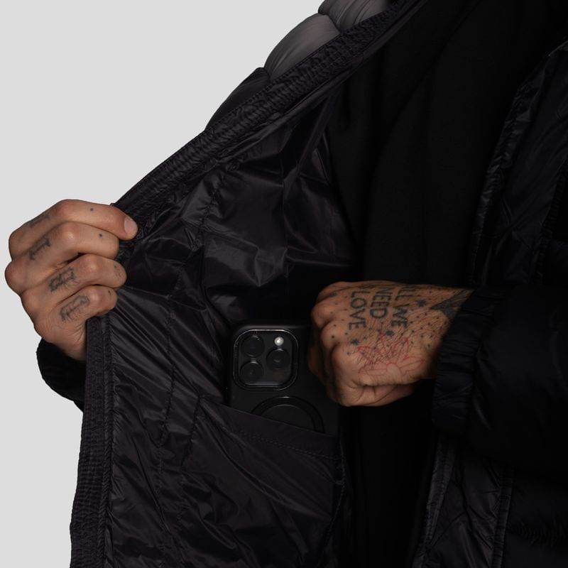 CASACA PUFFER BICOLOR COLOR-REPELENTE AL AGUA Y CORTAVIENTO CON CAPUCHA CONVERTIBLE CON CIERRE - 5