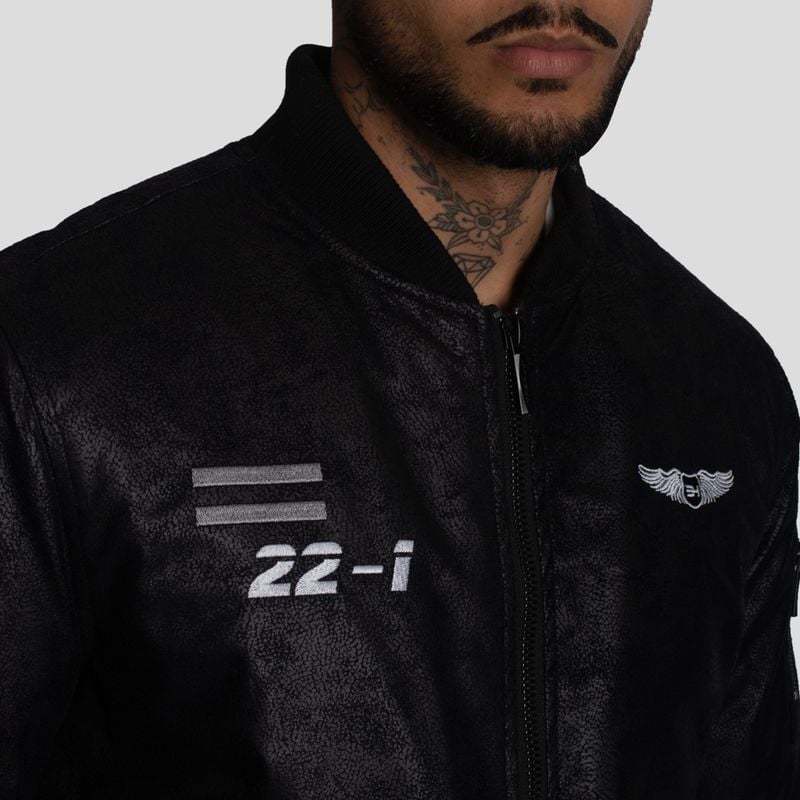 CASACA BOMBER DE ECOCUERO- DISEÑO BAD BOYS - LOOK URBANO CON ACTITUD - 2